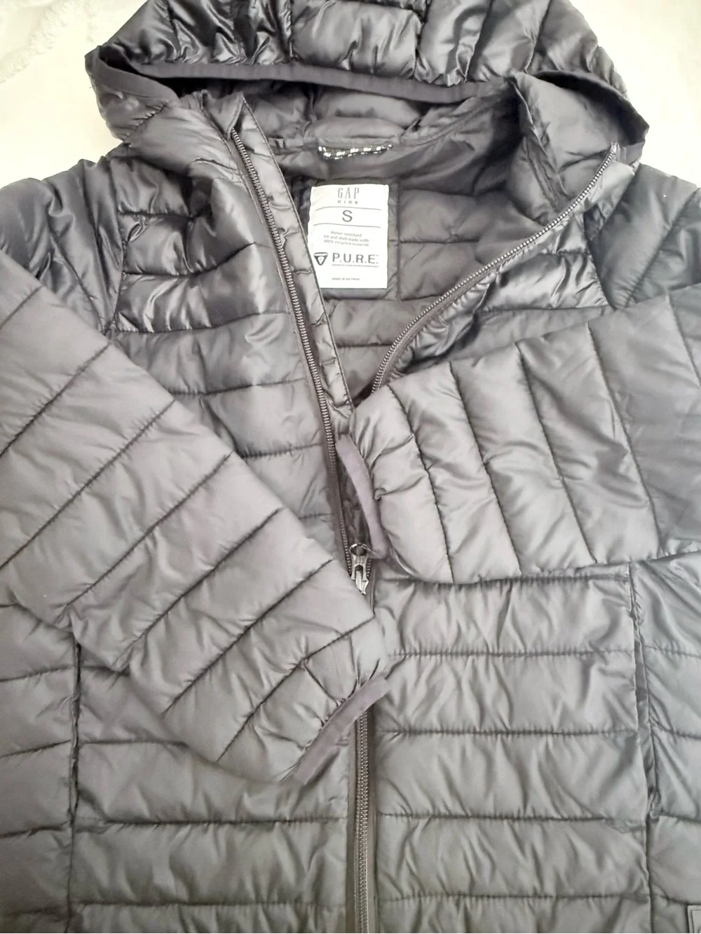 GAP Men's Black Quilted Hooded Puffer
